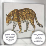 Detailed Jaguar Big Cat Wildlife Portrait Illustration Canvas Wall Art Print Decor Picture Ready to Hang