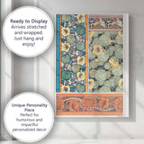 Art Nouveau Nasturtium Botanical Floral Pattern Canvas Wall Art Print Decor Picture Ready to Hang