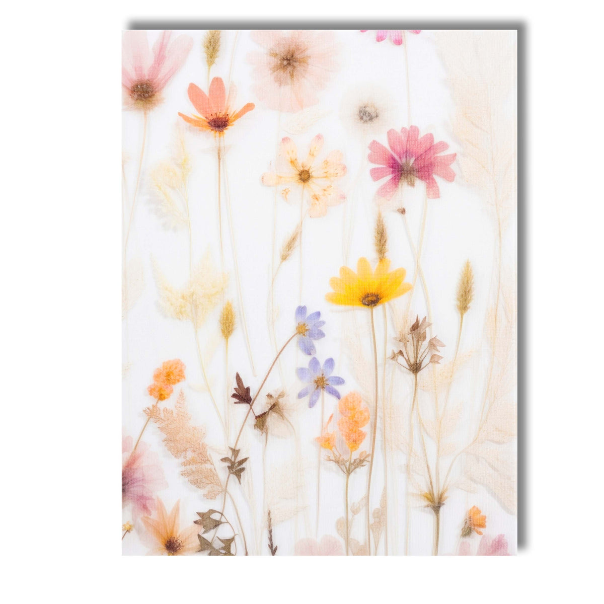 Pastel Meadow Wildflowers Soft Botanical Collage Canvas Wall Art Print Decor Picture Ready to Hang