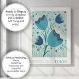Blue Tulip Scandinavian Floral Market Poster Canvas Wall Art Print Decor Picture Ready to Hang