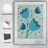Blue Tulip Scandinavian Floral Market Poster Canvas Wall Art Print Decor Picture Ready to Hang