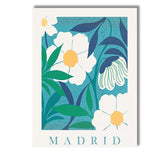 Teal White Botanical Bloom Market Poster Print Canvas Wall Art Print Decor Picture Ready to Hang