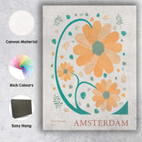 Scandinavian Flower Market Amsterdam Daisy Botanical Illustration Poster Canvas Wall Art Print Decor Picture Ready to Hang