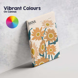 Modern Seoul Sunflower Floral Market Poster Artwork Canvas Wall Art Print Decor Picture Ready to Hang
