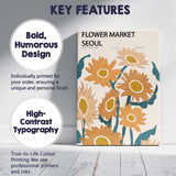 Modern Seoul Sunflower Floral Market Poster Artwork Canvas Wall Art Print Decor Picture Ready to Hang