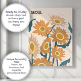 Modern Seoul Sunflower Floral Market Poster Artwork Canvas Wall Art Print Decor Picture Ready to Hang