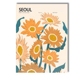 Modern Seoul Sunflower Floral Market Poster Artwork Canvas Wall Art Print Decor Picture Ready to Hang