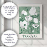 Sage Green White Poppy Botanical Flower Market Poster Canvas Wall Art Print Decor Picture Ready to Hang