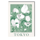 Sage Green White Poppy Botanical Flower Market Poster Canvas Wall Art Print Decor Picture Ready to Hang