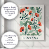 Modern Flower Market Fontana Red Poppy Botanical Poster Canvas Wall Art Print Decor Picture Ready to Hang