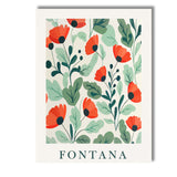 Modern Flower Market Fontana Red Poppy Botanical Poster Canvas Wall Art Print Decor Picture Ready to Hang