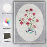 Antique Pink Carnation Bouquet Botanical Illustration Canvas Wall Art Print Decor Picture Ready to Hang