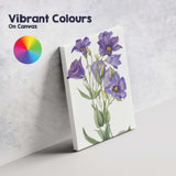 Purple Lisianthus Botanical Watercolour Flower Illustration Canvas Wall Art Print Decor Picture Ready to Hang