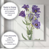 Purple Lisianthus Botanical Watercolour Flower Illustration Canvas Wall Art Print Decor Picture Ready to Hang