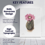 Pink Cactus Bloom Desert Botanical Watercolour Illustration Canvas Wall Art Print Decor Picture Ready to Hang