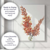 Orange Flowering Shrub Botanical Watercolour Garden Study Canvas Wall Art Print Decor Picture Ready to Hang