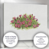 Wildflower Camp Pink Moss Phlox Botanical Watercolour Canvas Wall Art Print Decor Picture Ready to Hang