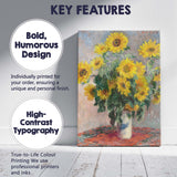 Impressionist Yellow Sunflower Bouquet Floral Painting Canvas Wall Art Print Decor Picture Ready to Hang