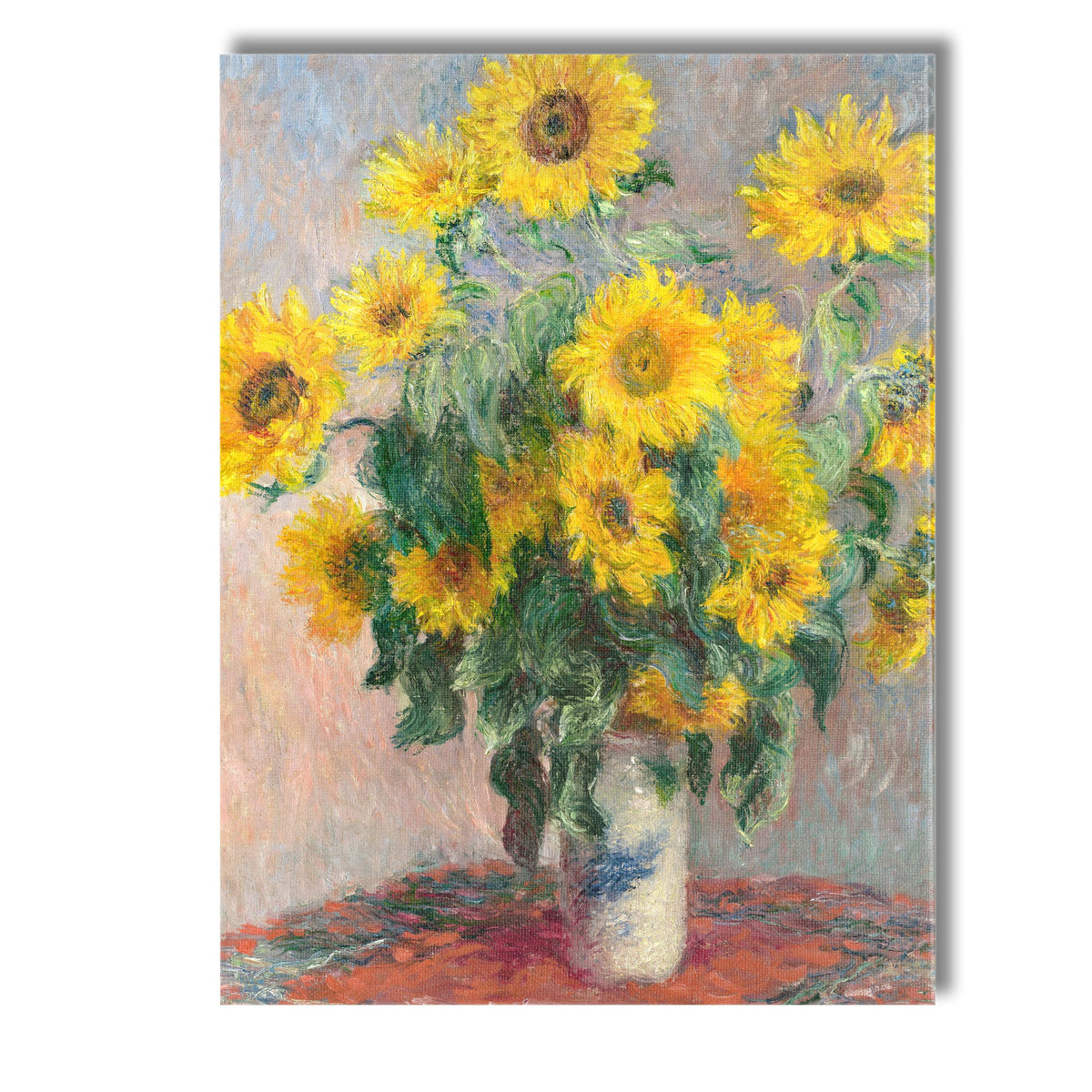 Impressionist Yellow Sunflower Bouquet Floral Painting Canvas Wall Art Print Decor Picture Ready to Hang