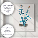 Blue Echeveria Succulent Botanical Watercolour Plant Study Canvas Wall Art Print Decor Picture Ready to Hang