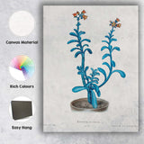 Blue Echeveria Succulent Botanical Watercolour Plant Study Canvas Wall Art Print Decor Picture Ready to Hang