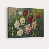 Romantic Peony Flower Garden Oil Painting Floral Artwork Canvas Wall Art Print Decor Picture Ready to Hang