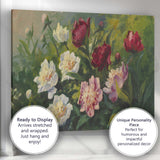 Romantic Peony Flower Garden Oil Painting Floral Artwork Canvas Wall Art Print Decor Picture Ready to Hang