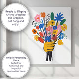Modern Colourful Abstract Floral Bouquet Illustration Canvas Wall Art Print Decor Picture Ready to Hang