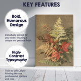 Autumn Fern Fronds And Red Woodland Leaves Botanical Study Canvas Wall Art Print Decor Picture Ready to Hang
