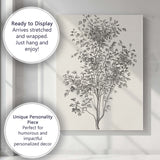 Antique Irish Ivy Botanical Line Drawing Illustration Canvas Wall Art Print Decor Picture Ready to Hang