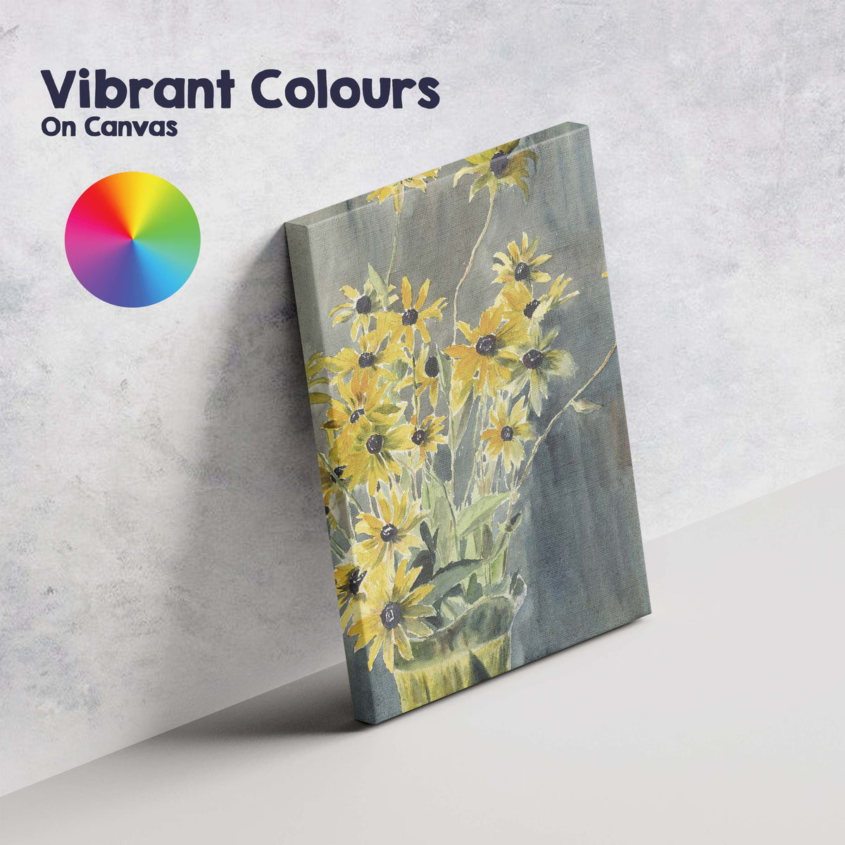 Watercolour Yellow Black Eyed Susan Bouquet Floral Painting Canvas Wall Art Print Decor Picture Ready to Hang