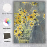 Watercolour Yellow Black Eyed Susan Bouquet Floral Painting Canvas Wall Art Print Decor Picture Ready to Hang