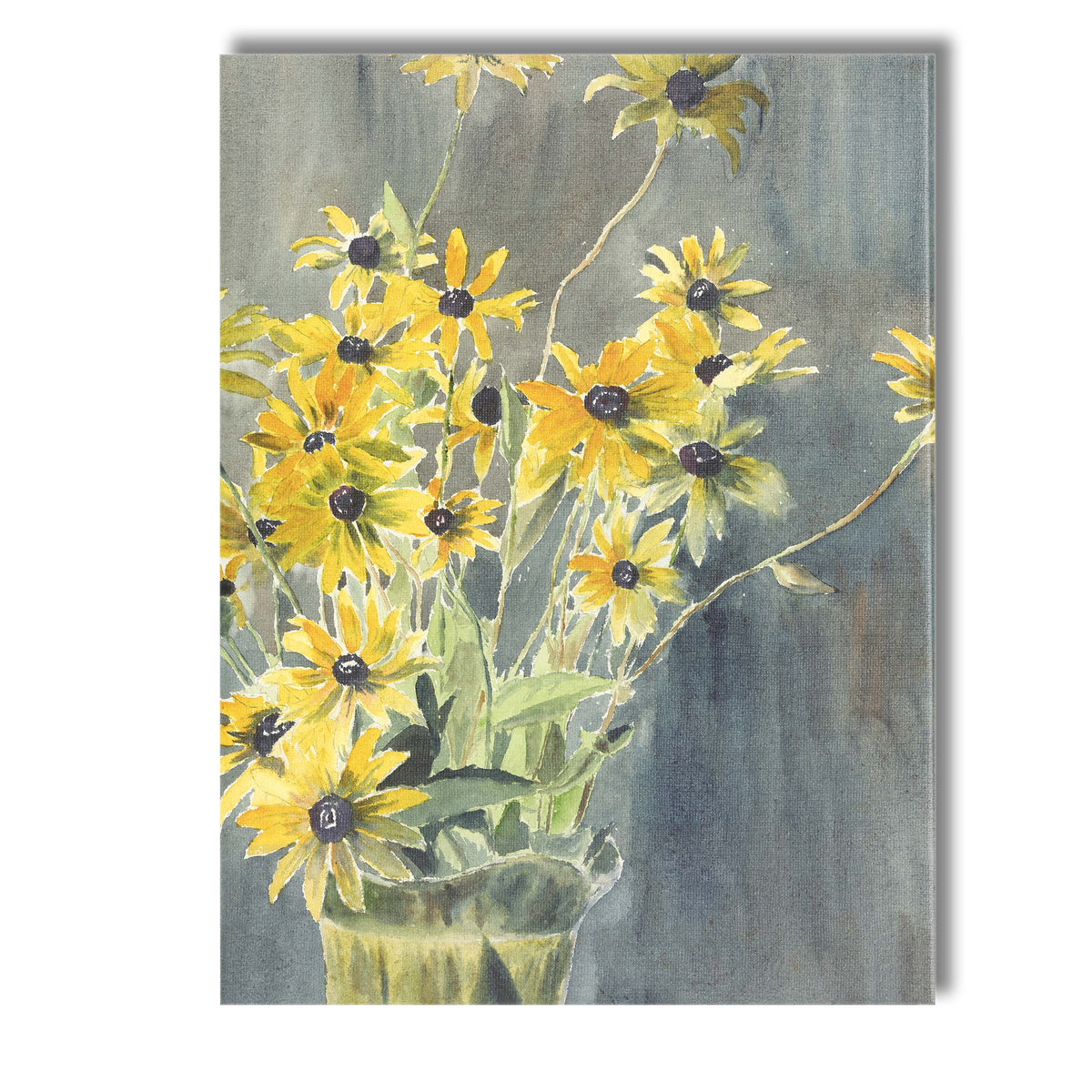 Watercolour Yellow Black Eyed Susan Bouquet Floral Painting Canvas Wall Art Print Decor Picture Ready to Hang