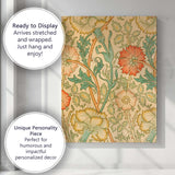 William Morris Inspired Carnation Floral Arts and Crafts Pattern Canvas Wall Art Print Decor Picture Ready to Hang