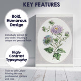 Antique Purple Chrysanthemum Botanical Floral Study Watercolour Illustration Canvas Wall Art Print Decor Picture Ready to Hang