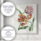 Colourful Parrot Tulips Botanical Flower Study Antique Illustration Canvas Wall Art Print Decor Picture Ready to Hang