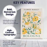 Yellow Wildflower Flower Market Poster Scandinavian Floral Design Canvas Wall Art Print Decor Picture Ready to Hang