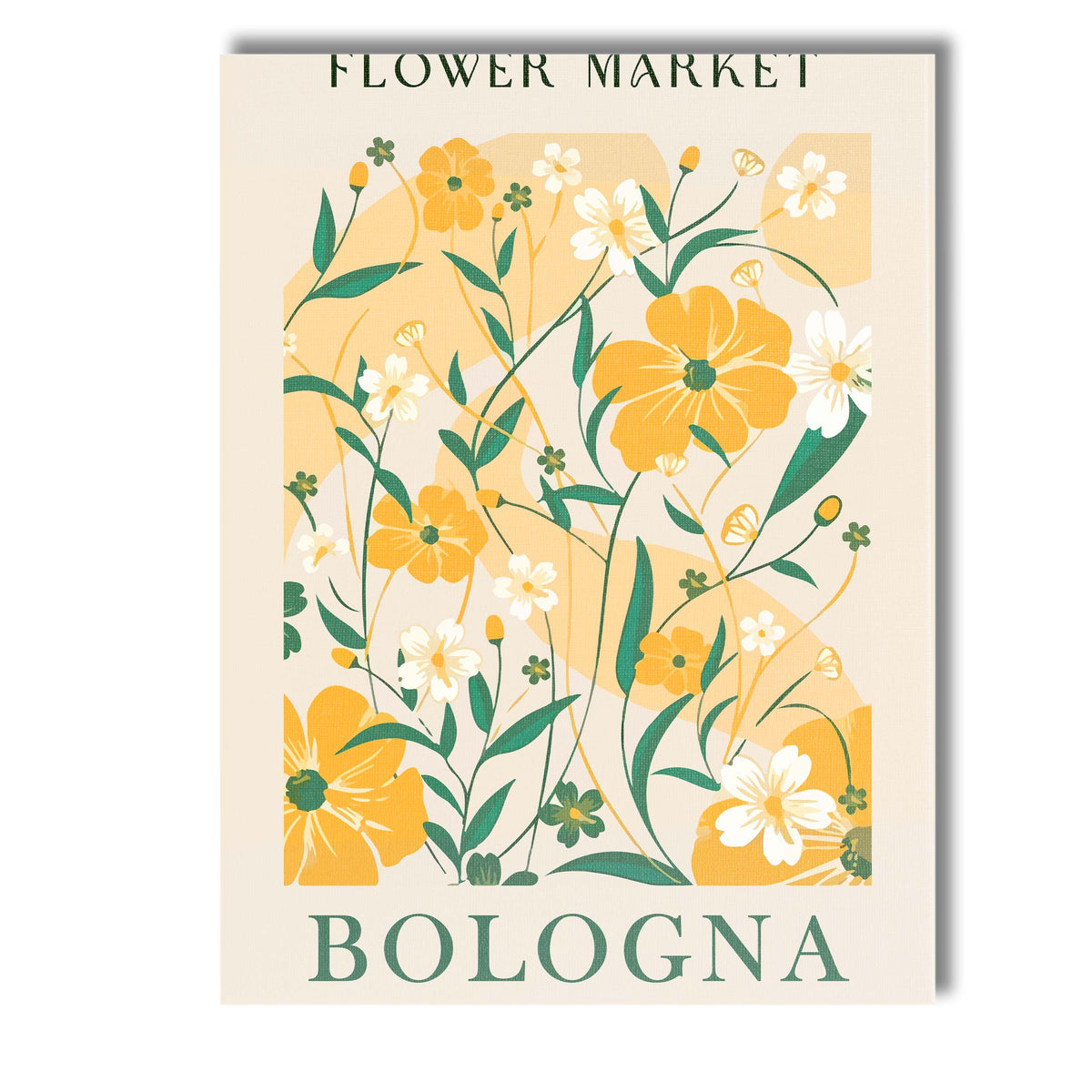 Yellow Wildflower Flower Market Poster Scandinavian Floral Design Canvas Wall Art Print Decor Picture Ready to Hang