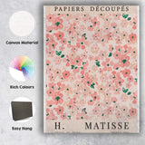 Blush Pink Floral Pattern French Poster Style Artwork Canvas Wall Art Print Decor Picture Ready to Hang