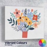 Modern Paper Cut Floral Arrangement Decorative Vase Illustration Canvas Wall Art Print Decor Picture Ready to Hang