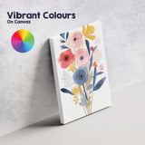 Modern Paper Cut Floral Bouquet Pastel Botanical Design Canvas Wall Art Print Decor Picture Ready to Hang