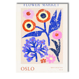 Scandinavian Oslo Flower Market Retro Botanical Poster Canvas Wall Art Print Decor Picture Ready to Hang