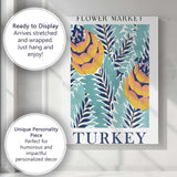 Turkish Botanical Protea Flower Market Tropical Pattern Poster Canvas Wall Art Print Decor Picture Ready to Hang