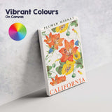 California Botanical Lily And Poppy Flower Market Poster Canvas Wall Art Print Decor Picture Ready to Hang