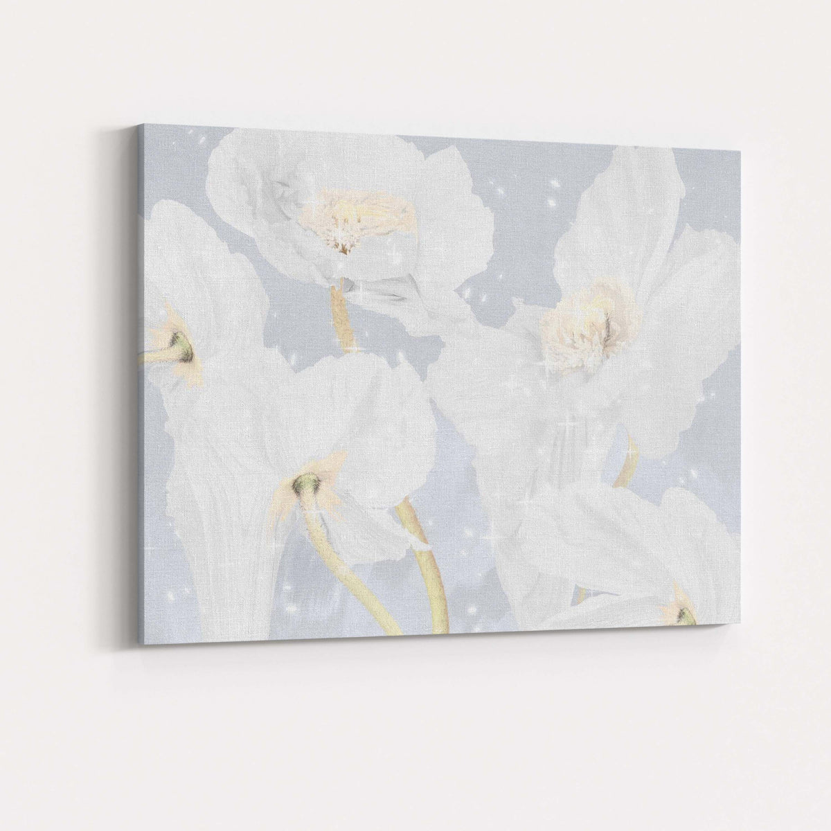Elegant White Blossom Floral Abstract Watercolour Painting Canvas Wall Art Print Decor Picture Ready to Hang