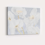 Elegant White Blossom Floral Abstract Watercolour Painting Canvas Wall Art Print Decor Picture Ready to Hang