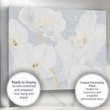Elegant White Blossom Floral Abstract Watercolour Painting Canvas Wall Art Print Decor Picture Ready to Hang