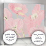 Pastel Pink Poppy Flower Close Up Floral Artwork Canvas Wall Art Print Decor Picture Ready to Hang