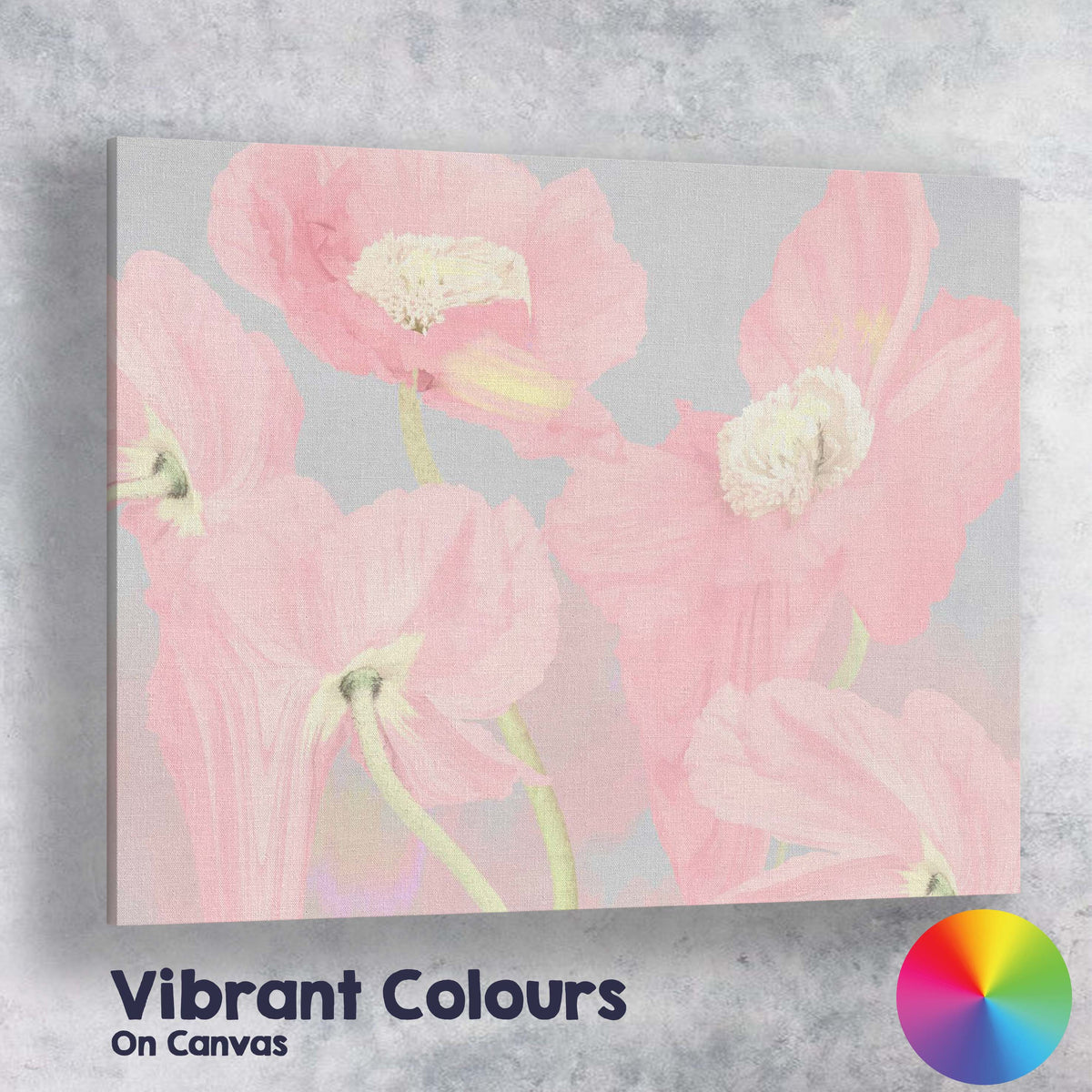 Pastel Pink Poppy Flower Close Up Floral Artwork Canvas Wall Art Print Decor Picture Ready to Hang