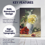Classic Floral Still Life Yellow Rose Vase Painting Canvas Wall Art Print Decor Picture Ready to Hang